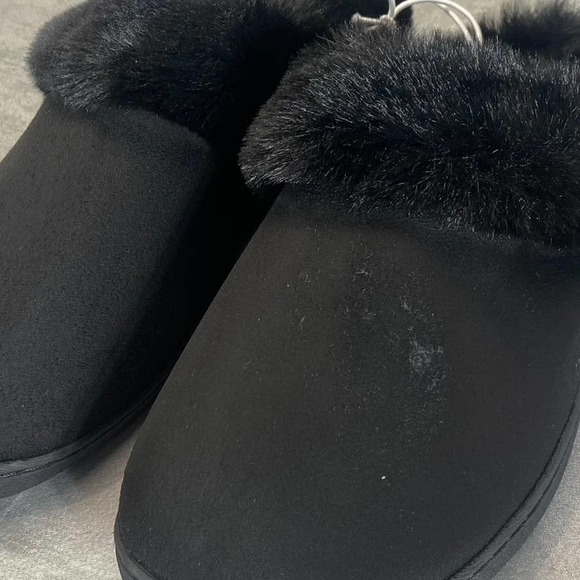 Nordstrom Rack Women's Black Holly Faux-Fur Round-Toe Slip-On Clog Slippers SZ S - Picture 7 of 14